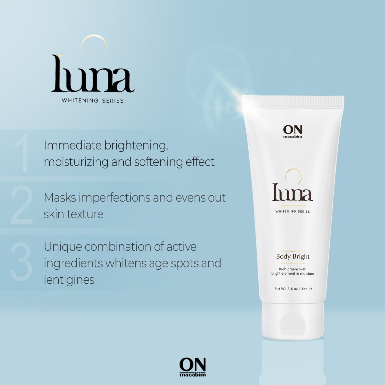 LUNA Осветляющий крем для тела, 100 ml;